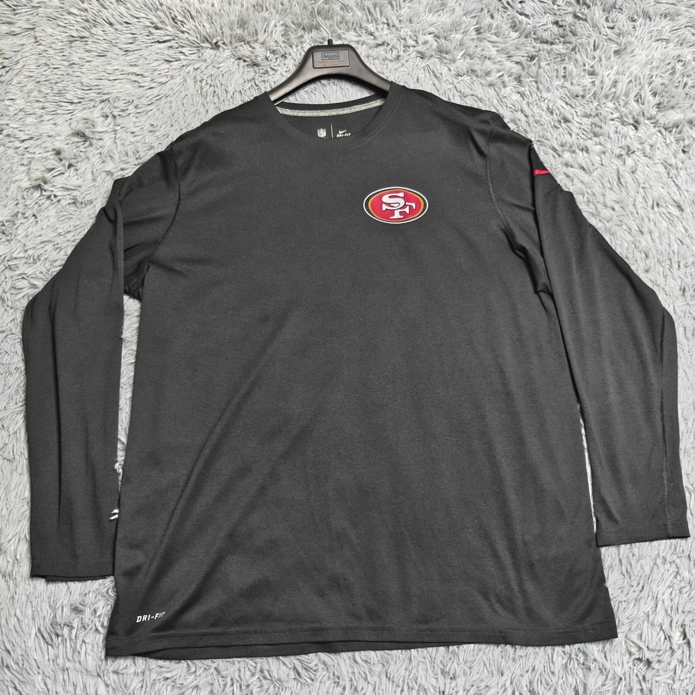 Nike Shirt 49ers Dri Fit Mens XXL 2XL Black Long Sleeve NFL Onfield Apparel